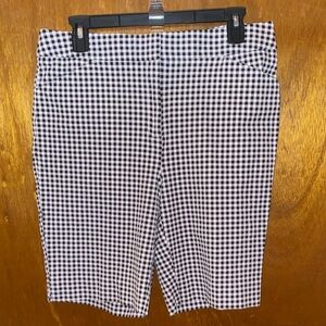Chicos Black and White Checkered Shorts